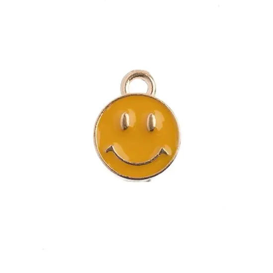John Bead Sweet & Petite Happy Face Charms, 10ct. Gold {1}