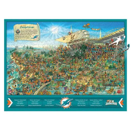 Joe Journeyman NFL Wooden Puzzle Miami Dolphins {1}