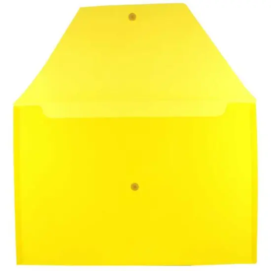 JAM Paper 9.8" x 14.5" Plastic Snap Closure Envelopes, 12ct. Yellow {4}