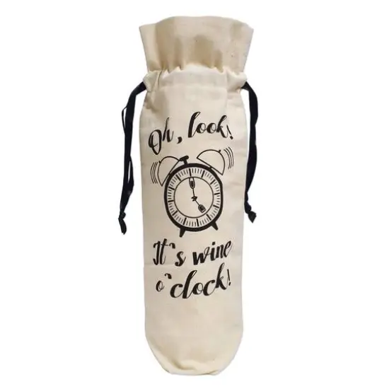Personality Case&trade; Wine O'Clock Canvas Wine Bag {1}