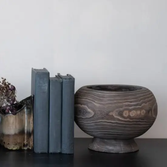 Hello Honey&reg; Stained Round Paulownia Wood Planter {6}