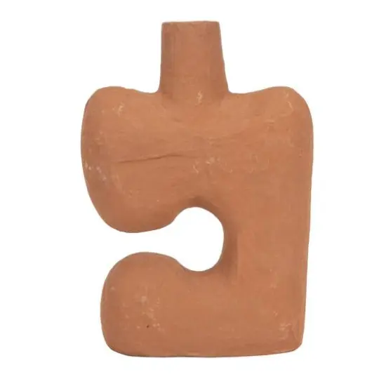 Hello Honey&reg; 14" Modern Abstract Decorative Paper Mache Vase Terra Cotta {7}