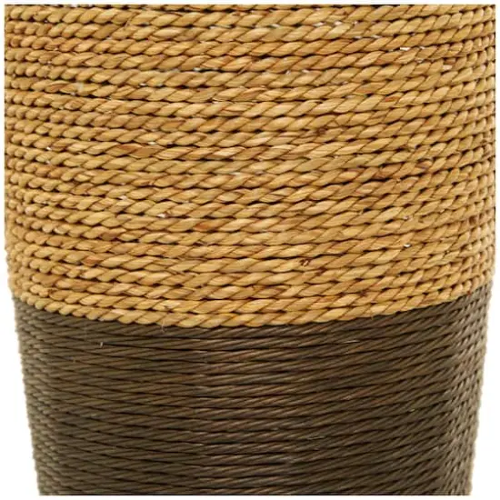Brown Seagrass Handmade Tall Woven Floor Vase {4}