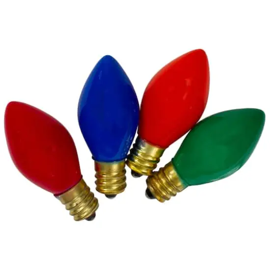 4ct. Multicolor Opaque C7 Christmas Replacement Bulbs {1}