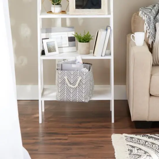 DII&reg; 11" Polyester Herringbone Storage Bin Gray {6}