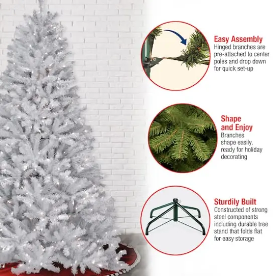 7ft. Pre-Lit North Valley&reg; White Spruce Artificial Christmas Tree with Clear Lights {7}