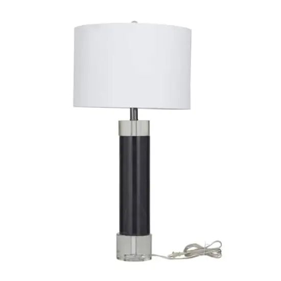 Black Marble Slender Stand Table Lamp with Drum Shade 15" x 15" x 29" {3}