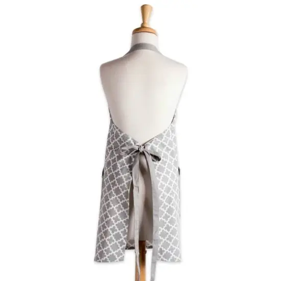 DII&reg; Lattice Print 2-Pocket Apron Gray {6}
