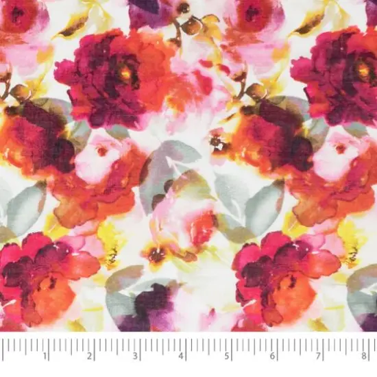 SINGER Watercolor Floral Cotton Lawn Fabric {1}