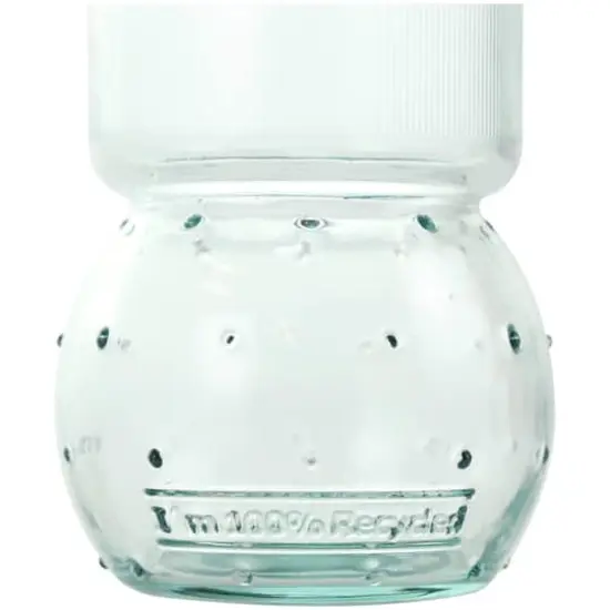 Clear Small Bubble Ribbed Recycled Glass Vase Set {5}