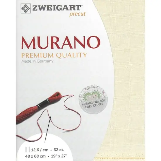 Zweigart® Murano Precut 32 Count Premium Fabric, 18" x 27" Ivory {1}