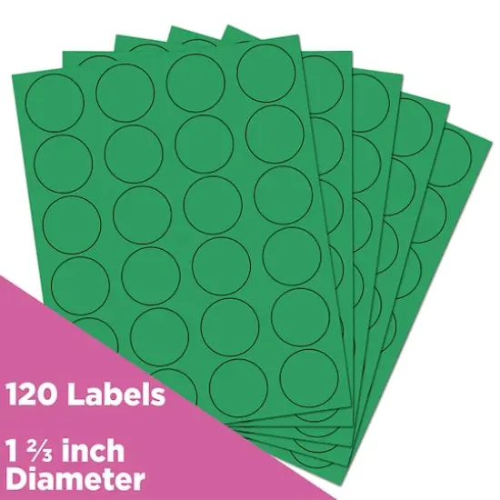 JAM Paper Circle Label Stickers Green {4}