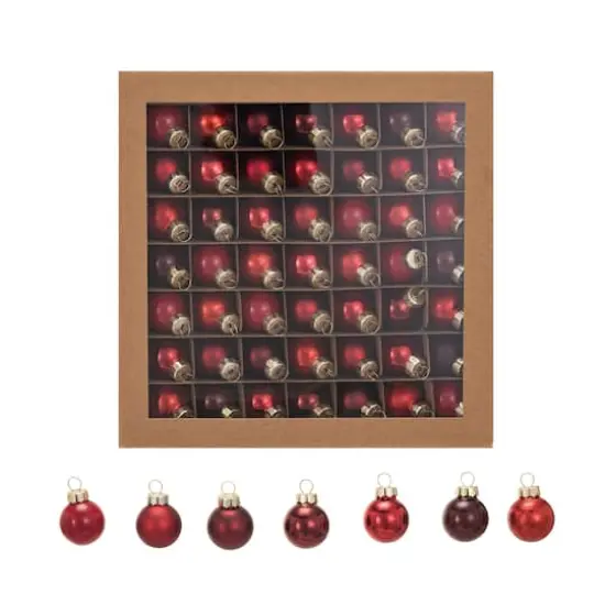 Hello Honey&reg; 1" Red Round Glass Ball Ornaments, 49ct. {1}