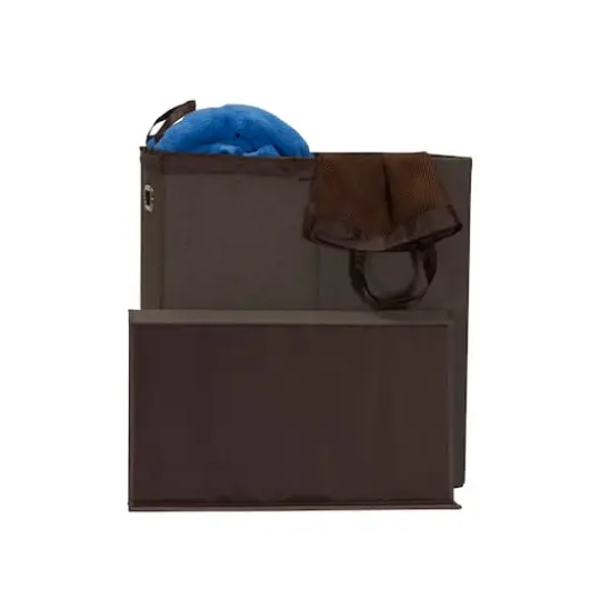 Household Essentials Collapsible Laundry Sorter with Lid Brown {8}