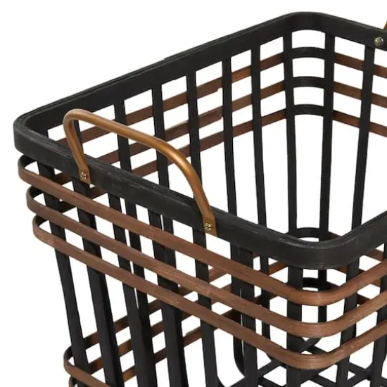 Black Seagrass Farmhouse Storage Basket Set {4}