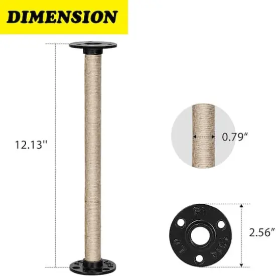 NEX&trade; Brown Industrial Pipe Metal Table Legs, 4ct. {3}