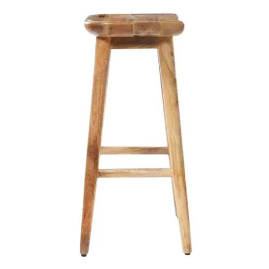 Brown Wood Contemporary Stool, 30" x 17" x 14" {3}