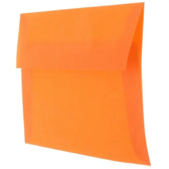 JAM Paper 4.75" x 6.5" Translucent Envelopes, 50ct. Orange {3}