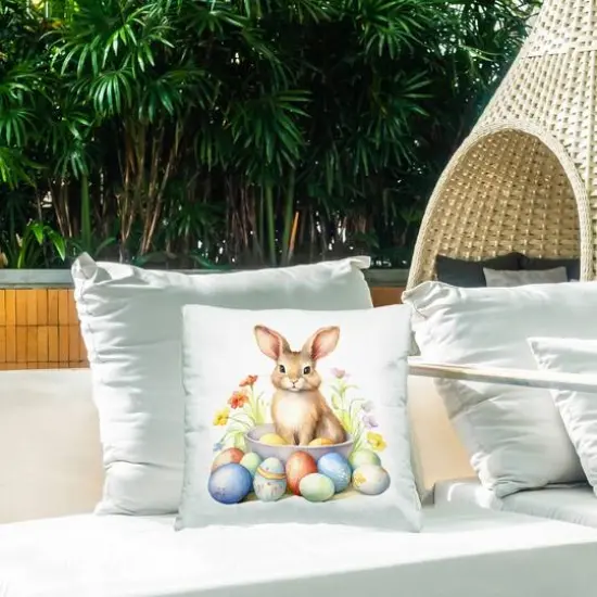 Stupell Industries Easter Bunny & Eggs Outdoor Printed Pillow {3}