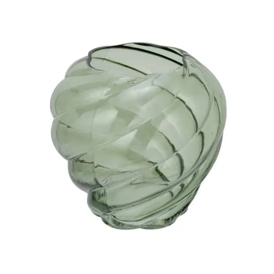 Hello Honey&reg; 7.75" Green Round Twisted Glass Vase {1}