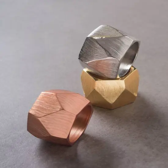 DII&reg; Gold Triangle Band Napkin Rings, 6ct. {6}