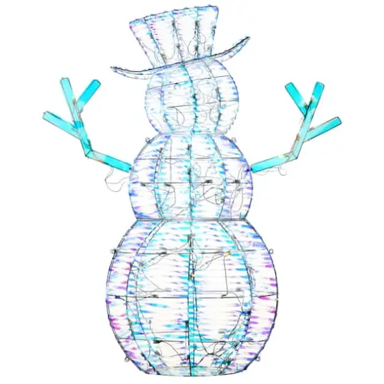 48" Pre-Lit Iridescent Snowman {1}