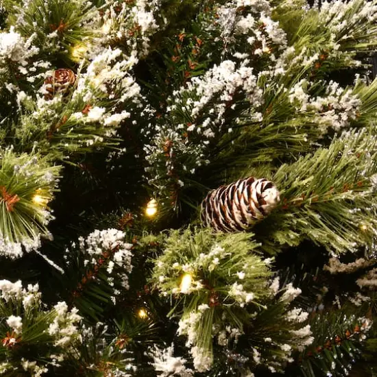 36" Glittery Bristle® Pine Urn Filler with Battery Operated LED Lights {4}