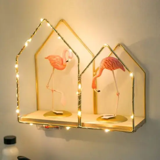 Houses Wall Hanging Bathroom Storage Gold {6}