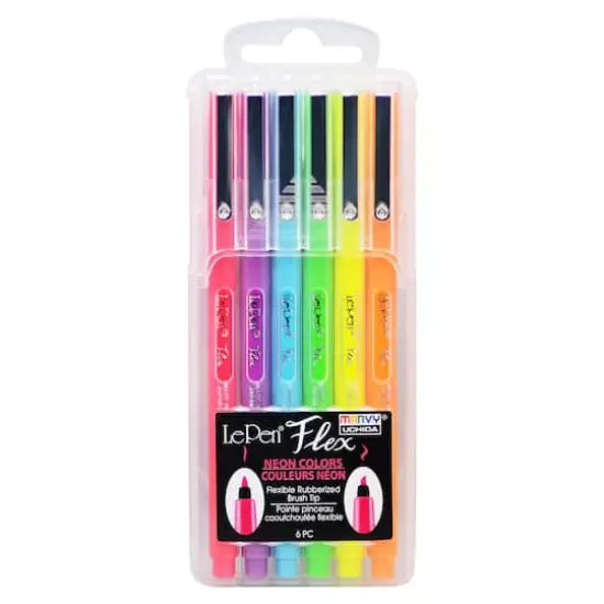 Marvy&reg; Uchida LePen&reg; Flex 6 Color Neon Brush Pen Set {4}