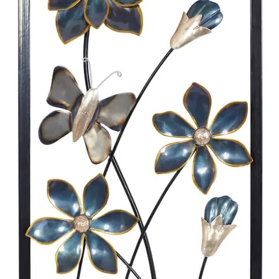 28" Black Metal Traditional Floral Wall D&eacute;cor Set {4}