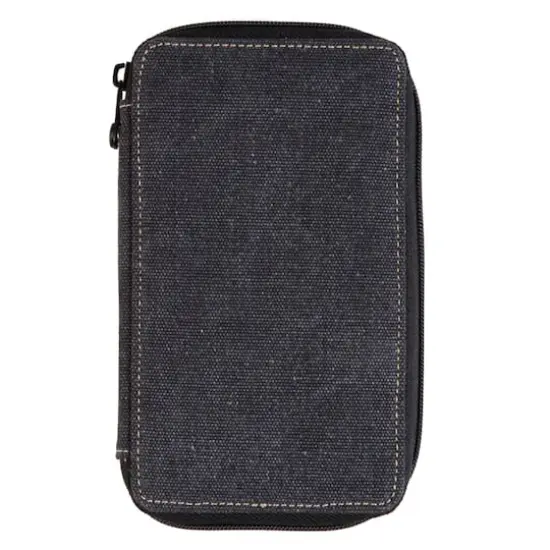 Global Art 24 Slot Canvas Pencil Case Black {1}