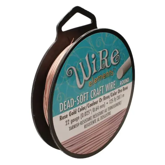 The Beadsmith® Wire Elements™ 22 Gauge Tarnish Resistant Soft Temper Wire, 125ft. Rose Gold {1}