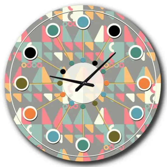 Designart 'Retro Abstract Design V Mid-Century Modern Wall Clock {3}