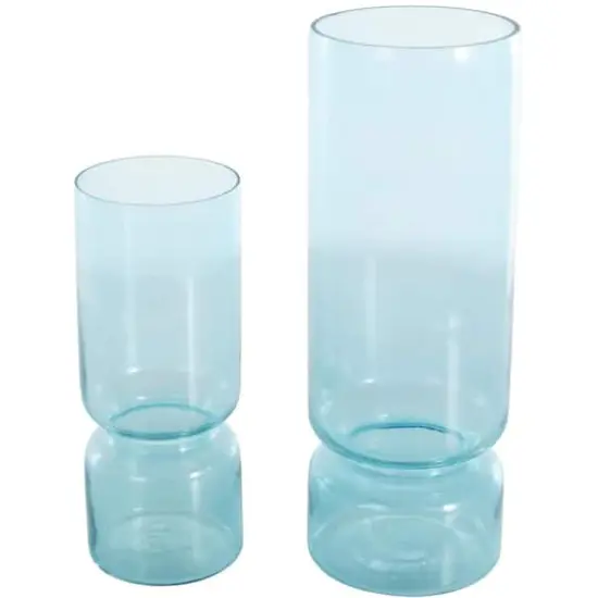 Blue Modern Round Glass Vase Set {1}