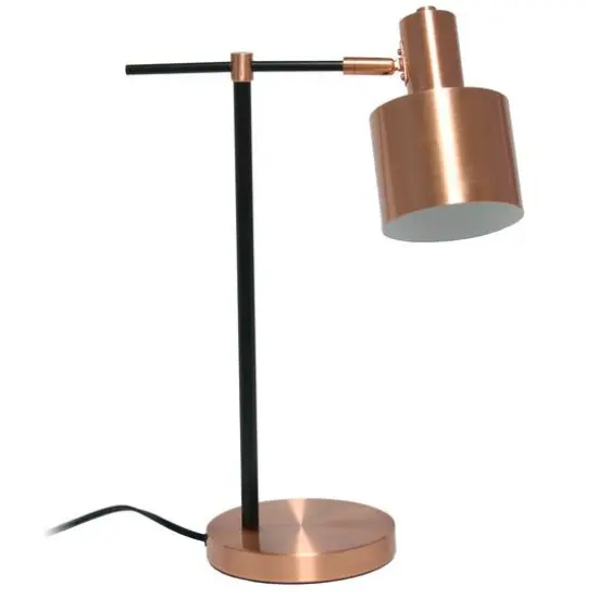 Lalia Home Mid Century Modern Metal Table Lamp Rose Gold {1}