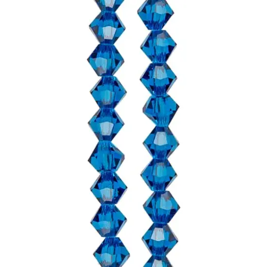 Preciosa Glass Crystal Bicone Beads, 4mm by Bead Landing&trade; Capri Blue {1}