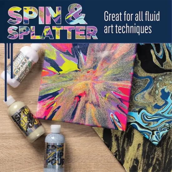 FolkArt&reg; Drizzle&trade; Glitter Fluid Pouring Acrylic Paint Gold Rush {6}