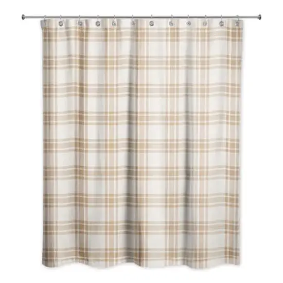 Orange Plaid Shower Curtain {1}