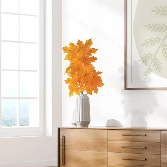 38" Yellow Autumn Maple Leaf Stem, 6ct. {3}