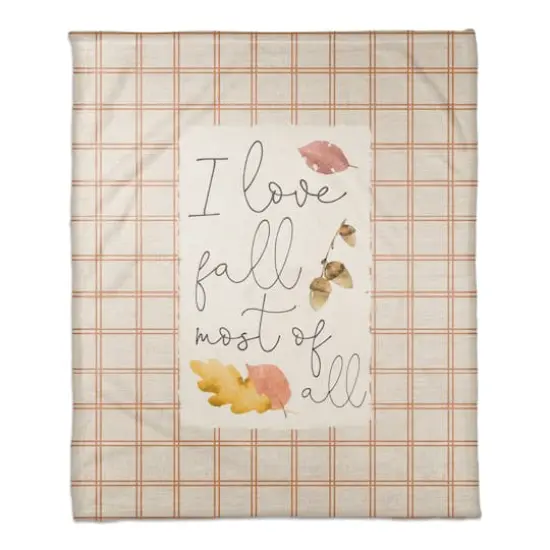 I Love FallCoral Fleece Throw {1}