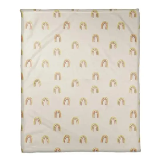 Random Rainbow Pattern 50" x 60" Coral Fleece Blanket {1}