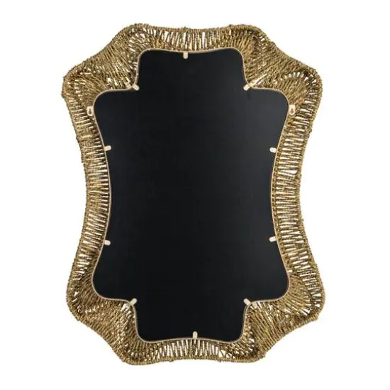 Hello Honey&reg; 37.75" Natural Decorative Handwoven Cattail Wall Mirror {6}