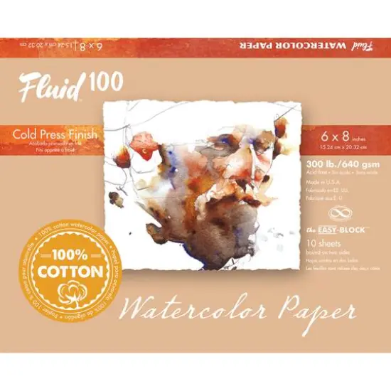Fluid&trade; 100 Cold Press Watercolor Paper Block, 300lb. {1}