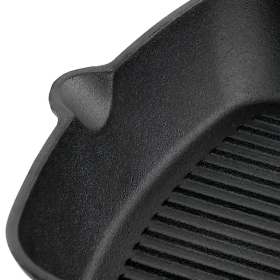 Oster Castaway 10'' Square Cast Iron Grill Pan with Pouring Spouts {6}