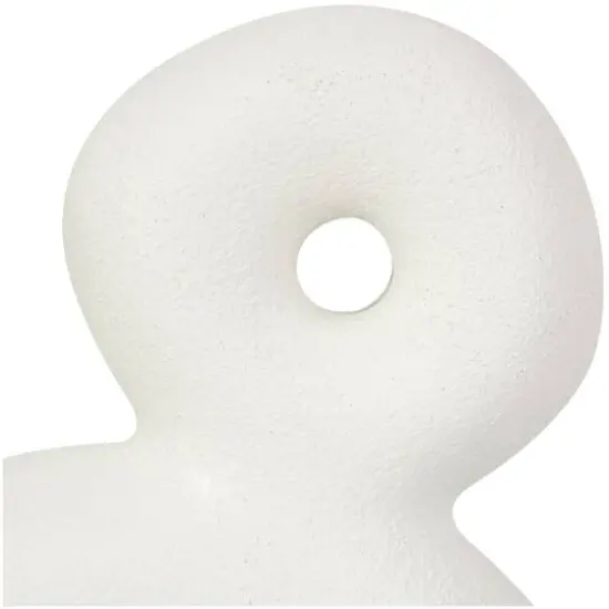 14" White Abstract Stacked Circle Ring Sculpture {6}