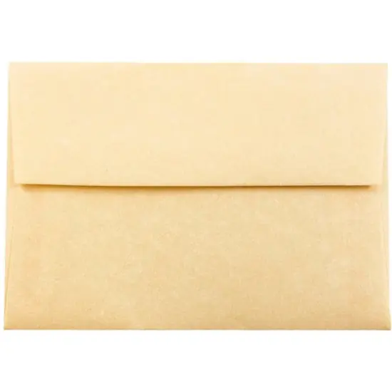JAM Paper 4.37" x 5.75" Blank Greeting Cards Set with Parchment Envelopes, 25ct. Antique Gold {4}