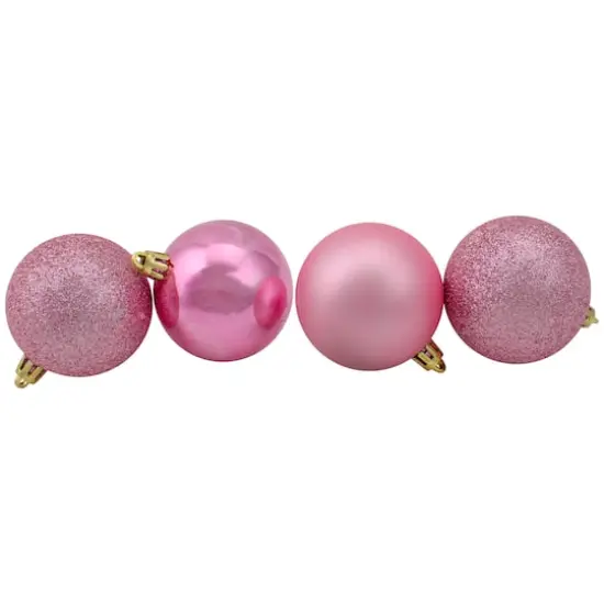 60ct. 2.5" Bubblegum Pink Shatterproof Plastic Ball Ornaments {4}