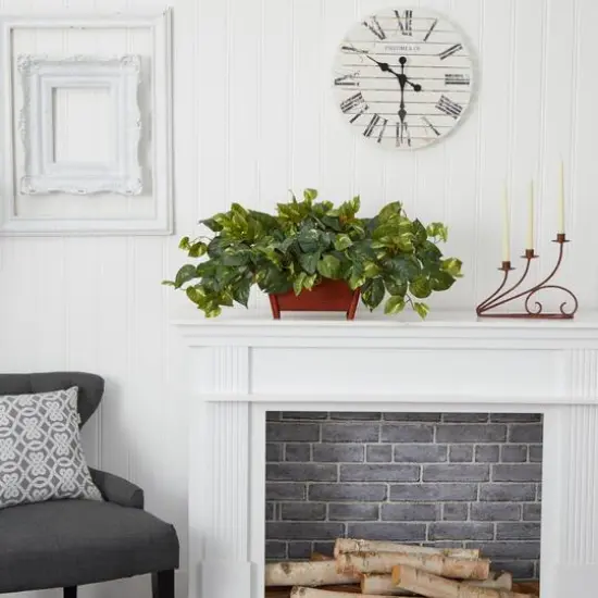 16" Pothos In Rectangle Decorative Planter {6}