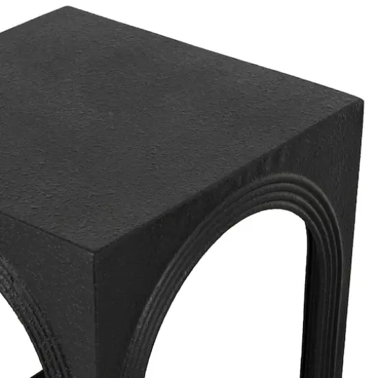 Metal Nested Accent Table with Small Arched Cutouts Set Black {5}