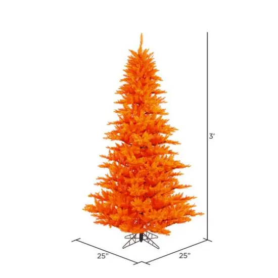 3ft. Unlit Orange Fir Artificial Christmas Tree {3}